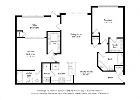 Wellington Ridge_2 Bedroom Floor Plan